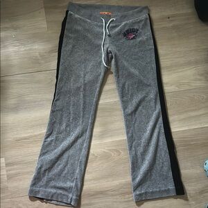 Juicy Couture Gray and Black Sweatpants Relaxed Fit